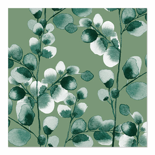 Papstar 10x 20 Servietten, 3-lagig 1/4-Falz 33 cm x 33 cm "Eucalyptus"