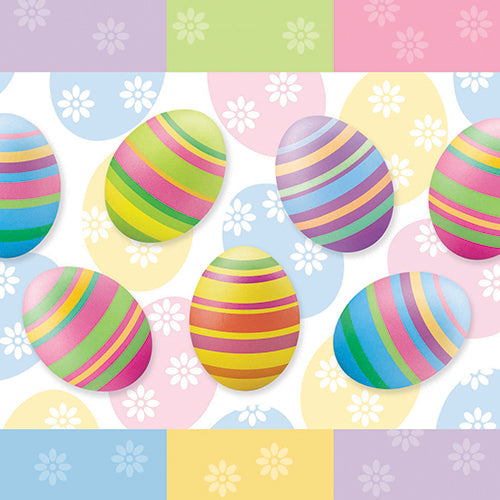 Papstar 15x 20 Servietten, Bunt, "Egg Hunt", 3-lagig, 1/4-Falz, 33x33cm