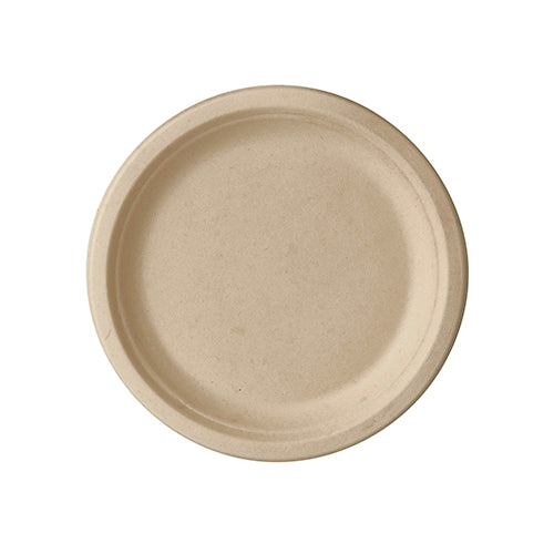 Papstar 10x 50 Teller, Zuckerrohr "pure" ungeteilt Ø 15 cm · 2 cm natur