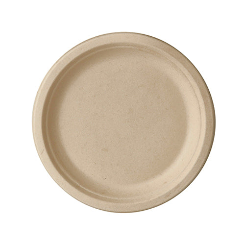 Papstar 10x 50 Teller, Zuckerrohr "pure" ungeteilt Ø 18 cm · 2 cm natur