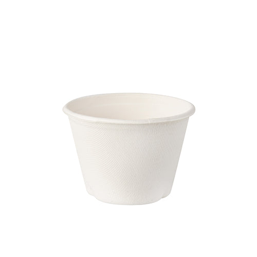 Papstar 10x 50 Schalen, Zuckerrohr "pure" 100 ml Ø 7,5 cm · 5,3 cm weiss