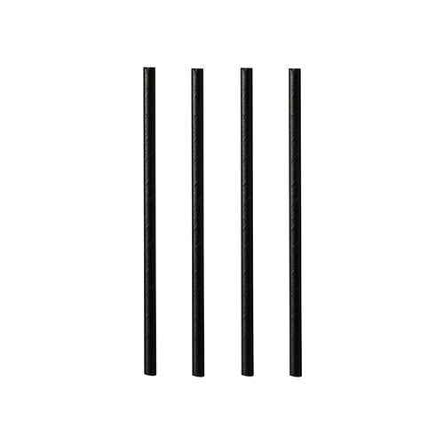 Papstar 8x 500 Cocktail Trinkhalme, Papier Ø 7 mm · 15 cm schwarz