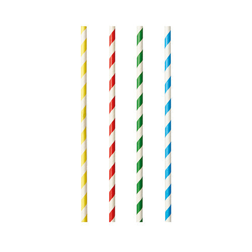 Papstar 1.000 Shake-Halme farbig sortiert "Stripes", Material: Papier, Abmessungen: Ø 8mm · 21cm