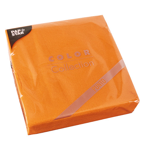 Papstar 540 Servietten, 2-lagig "PUNTO" 1/4-Falz 38 cm x 38 cm nektarine mikrogeprägt