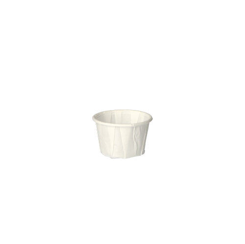 Papstar 5.000 Dressingbecher rund, Material: Papier, Farbe: weiß, Füllinhalt: 25 ml, Abmessungen: Ø 4,4cm · 2,8cm