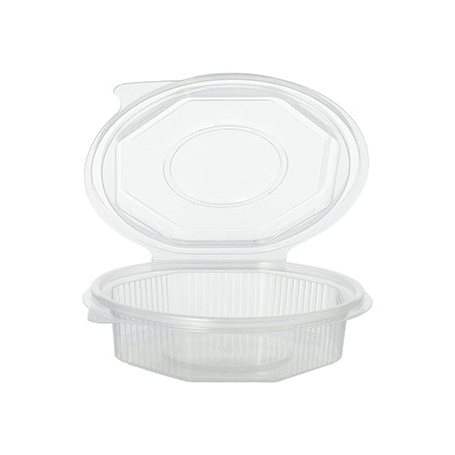 Papstar 500 Verpackungsbecher mit Klappdeckeln, PP, Transparent, 8-Eckig, Inhalt: 250ml, 2,8x11x11cm