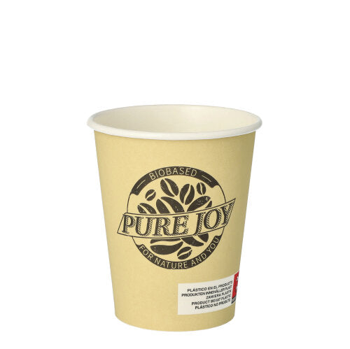 Papstar 10x 20 Trinkbecher, Pappe 0,2 l Ø 8 cm · 9,2 cm creme "Pure Joy"