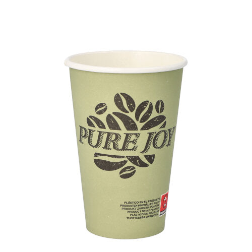Papstar 10x 20 Trinkbecher, Pappe 0,3 l Ø 8 cm · 11,7 cm grün "Pure Joy"