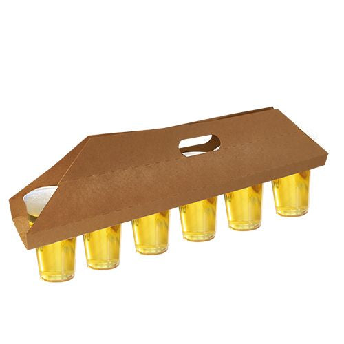 Papstar 150x Tragetabletts (Für 6 Trinkbecher), Pappe, Serie: PURE, Braun, 12x62cm