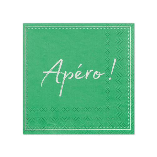Papstar 280 Servietten, 3-lagig 1/4-Falz 25 cm x 25 cm grün "Apero"