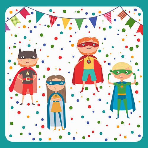 Papstar 10x 20 Servietten, 3-lagig 1/4-Falz 33 cm x 33 cm "Superhero"