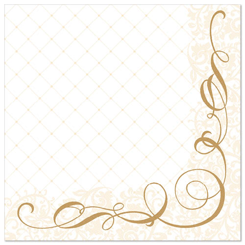 Papstar 250 Servietten "ROYAL Collection" 1/4-Falz 40 cm x 40 cm gold "Megan"