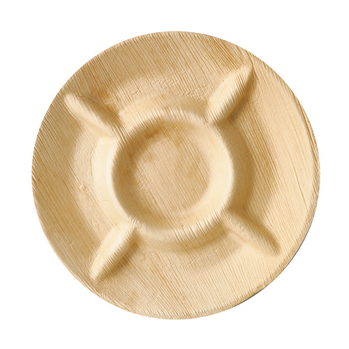 Papstar 6x 6 Teller, Palmblatt "pure" 5-geteilt Ø 24,5 cm · 2 cm