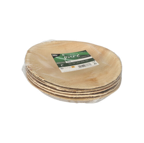 Papstar 120x Teller, Palmblatt, Natur, Serie: Pure, Durchmesser: 18,5cm