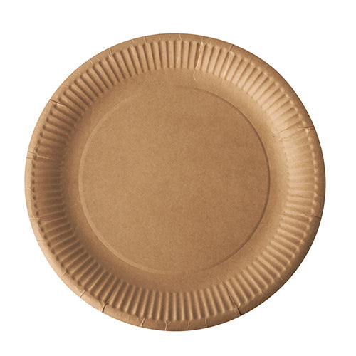 Papstar 500 Teller rund, Material: Pappe, Farbe: braun, Durchmesser: 23cm