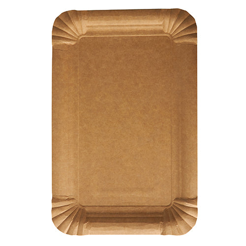 Papstar 4x 250 Teller, Pappe "pure" eckig 13 cm x 20 cm braun