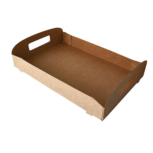 Papstar 100 Tragetabletts, Pappe, Serie: PURE, Braun, 35x24x4,5cm
