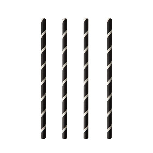 Papstar 800 Shake-Halme "Stripes", Material: Papier, Farbe: schwarz/weiß, Abmessungen: Ø 8mm · 20cm