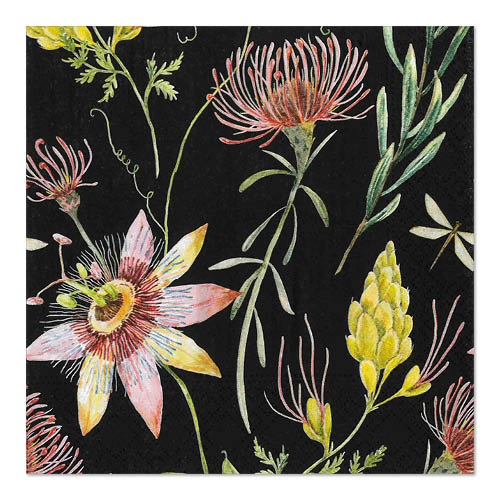 Papstar 10x 20 Servietten, 3-lagig 1/4-Falz 33 cm x 33 cm "Flowers"
