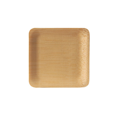 Papstar 25x 10 Fingerfood - Teller, Bambus "pure" eckig 1,5 cm x 8,5 cm x 8,5 cm