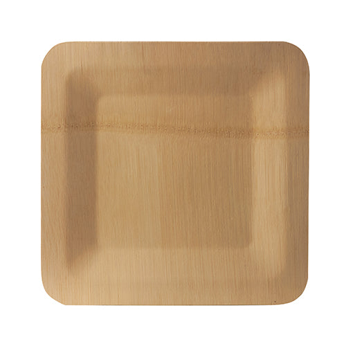 Papstar 25x 10 Teller, Bambus "pure" eckig 1,5 cm x 23 cm x 23 cm