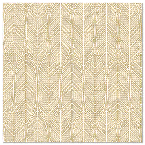 Papstar 250 Servietten "ROYAL Collection" 1/4-Falz 40 cm x 40 cm sand "Leaves"