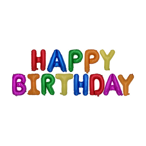 Papstar 12x Folienluftballon-Set farbig sortiert "Happy Birthday"