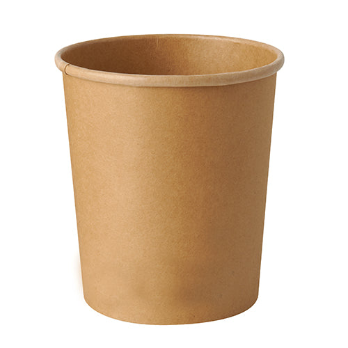 Papstar 500x Suppenbecher, Pappe, Braun, Rund, Inhalt: 940ml, Durchmesser: 11,5cm, Höhe: 13cm