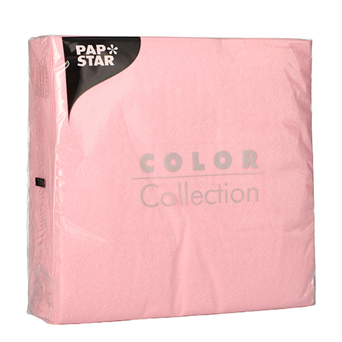 Papstar 12x 100 Servietten, 1-lagig 1/4-Falz 33 cm x 33 cm rosa