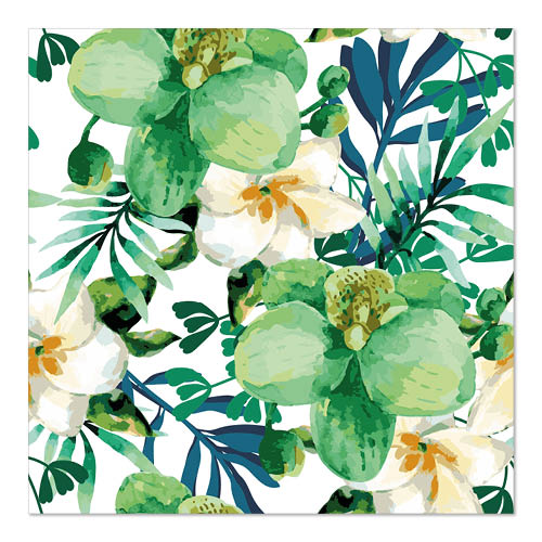 Papstar 10x 20 Servietten, 3-lagig 1/4-Falz 33 cm x 33 cm "Tropic"