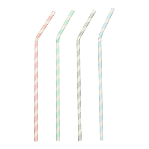 Papstar 1.000 Trinkhalme farbig sortiert "Stripes", Material: Papier, Abmessungen: Ø 6 mm · 22 cm