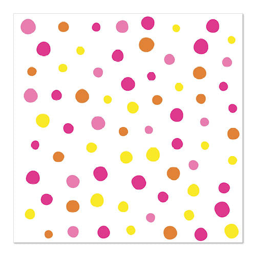 Papstar 12x 30 Servietten, 3-lagig 1/4-Falz 33 cm x 33 cm pink "Colourful Dots"