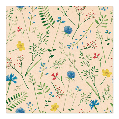 Papstar 10x 20 Servietten, 3-lagig 1/4-Falz 33 cm x 33 cm natur "Sommaräng" aus recyceltem Papier