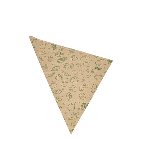 Papstar 1x 1000 Spitztüten, Kraftpapier 44 cm x 31 cm x 31 cm braun "Fruits & Vegs" Füllinhalt 750 g