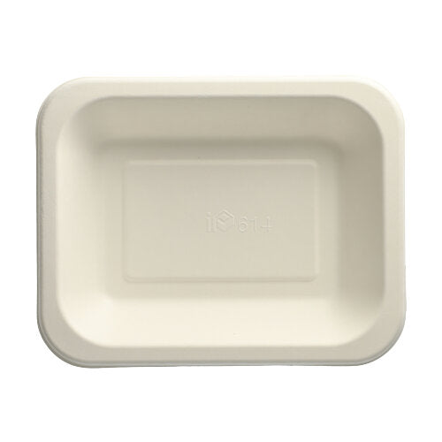 Papstar 6x 100 Siegelschalen, Zuckerrohr 900 ml 4,2 cm x 18,5 cm x 23,5 cm weiss