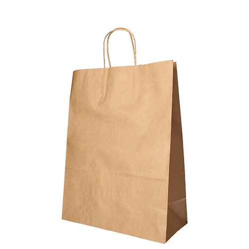 Papstar 10x 25 Tragetaschen, Papier 35 cm x 26 cm x 12 cm braun mit gedrehtem Tragegriff