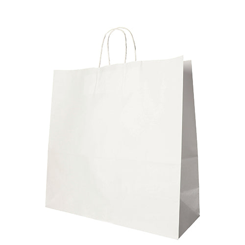 Papstar 10x 25 Tragetaschen, Papier 35 cm x 35 cm x 14 cm weiss mit gedrehtem Tragegriff