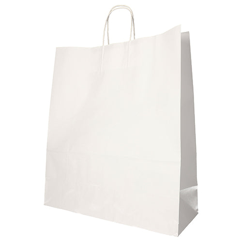 Papstar 10x 25 Tragetaschen, Papier 41 cm x 35 cm x 14 cm weiss mit gedrehtem Tragegriff