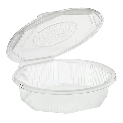 Papstar 4x 25 Menüboxen mit Klappdeckeln, PP ungeteilt 5,9 cm x 21,5 cm x 21,5 cm transparent 8-eckig