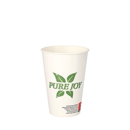 Papstar 1.000x Trinkbecher "Pure Joy", Pappe, Weiß, Inhalt: 200ml, Durchmesser: 7,3cm, Höhe: 9,9cm