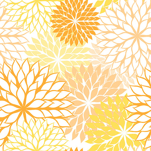 Papstar 10x 20 Servietten, 3-lagig 1/4-Falz 40 cm x 40 cm gelb "Floralies"