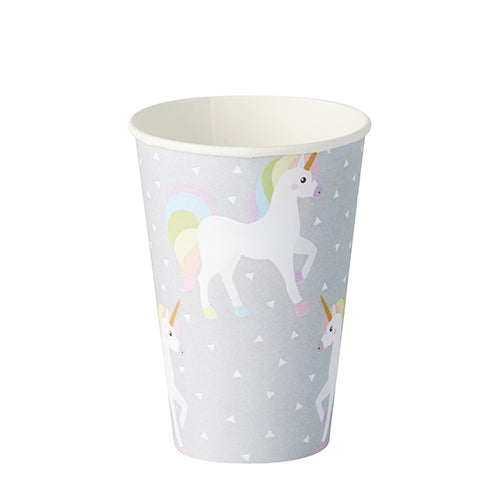 Papstar 140x Trinkbecher "Einhorn", FSC-Pappe, Inhalt: 200ml, Durchmesser: 7cm, Höhe: 9,7cm