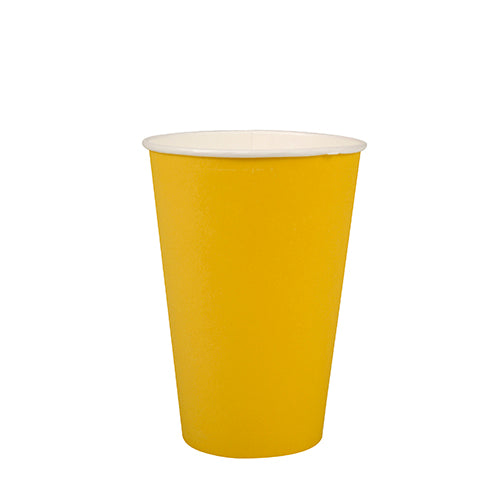 Papstar 300x Trinkbecher, Pappe. Gelb, Inhalt: 200ml, Durchmesser: 7cm, Höhe: 9,7cm