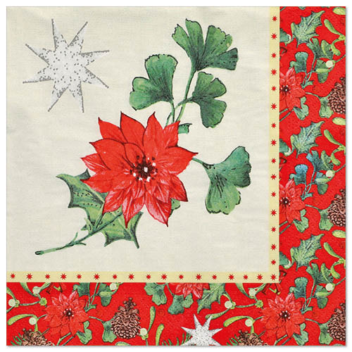 Papstar 400 Servietten, 3-lagig 1/4-Falz 40 cm x 40 cm "Winterly"