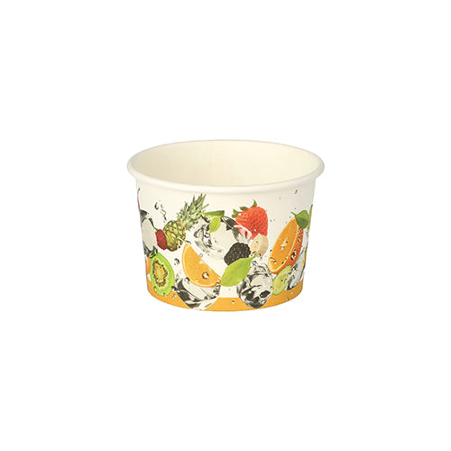 Papstar 10x 50 Eisbecher, Pappe rund 125 ml Ø 7,5 cm · 4,8 cm farbig "Früchte"