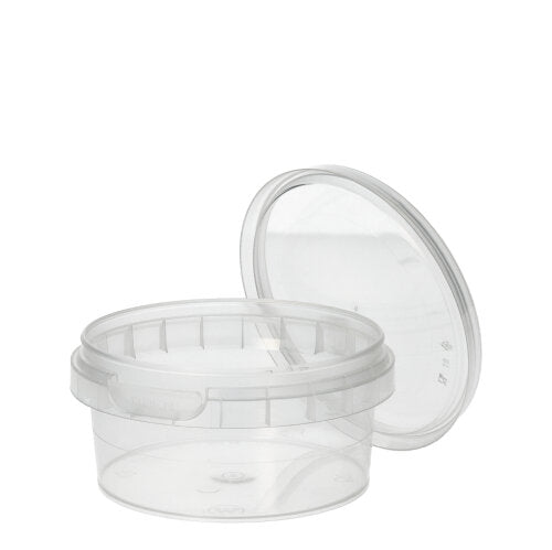 Papstar 12x 38 Feinkostbecher, PP rund 180 ml Ø 9,5 cm · 4,5 cm transparent mit Originalitätsverschluss