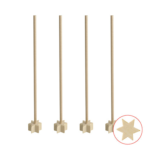 Papstar 10x 50 Cocktail-Stampfer, Holz "pure" 17 cm natur "Star"