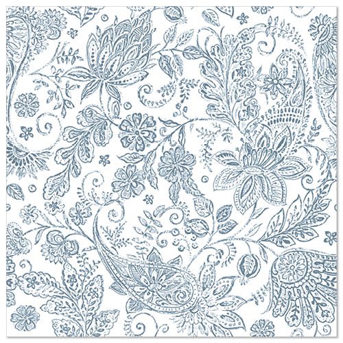 Papstar 250 Servietten "ROYAL Collection" 1/4-Falz 40 cm x 40 cm blau "Paisley"