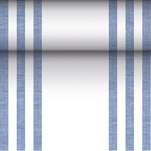 Papstar 4x Tischläufer, stoffähnlich, PV-Tissue Mix "ROYAL Collection" 24 m x 40 cm blau "Lines"
