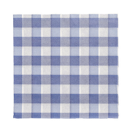 Papstar 10x 100 Servietten, 1-lagig 1/4-Falz 33 cm x 33 cm blau/weiss "Vichy Karo"